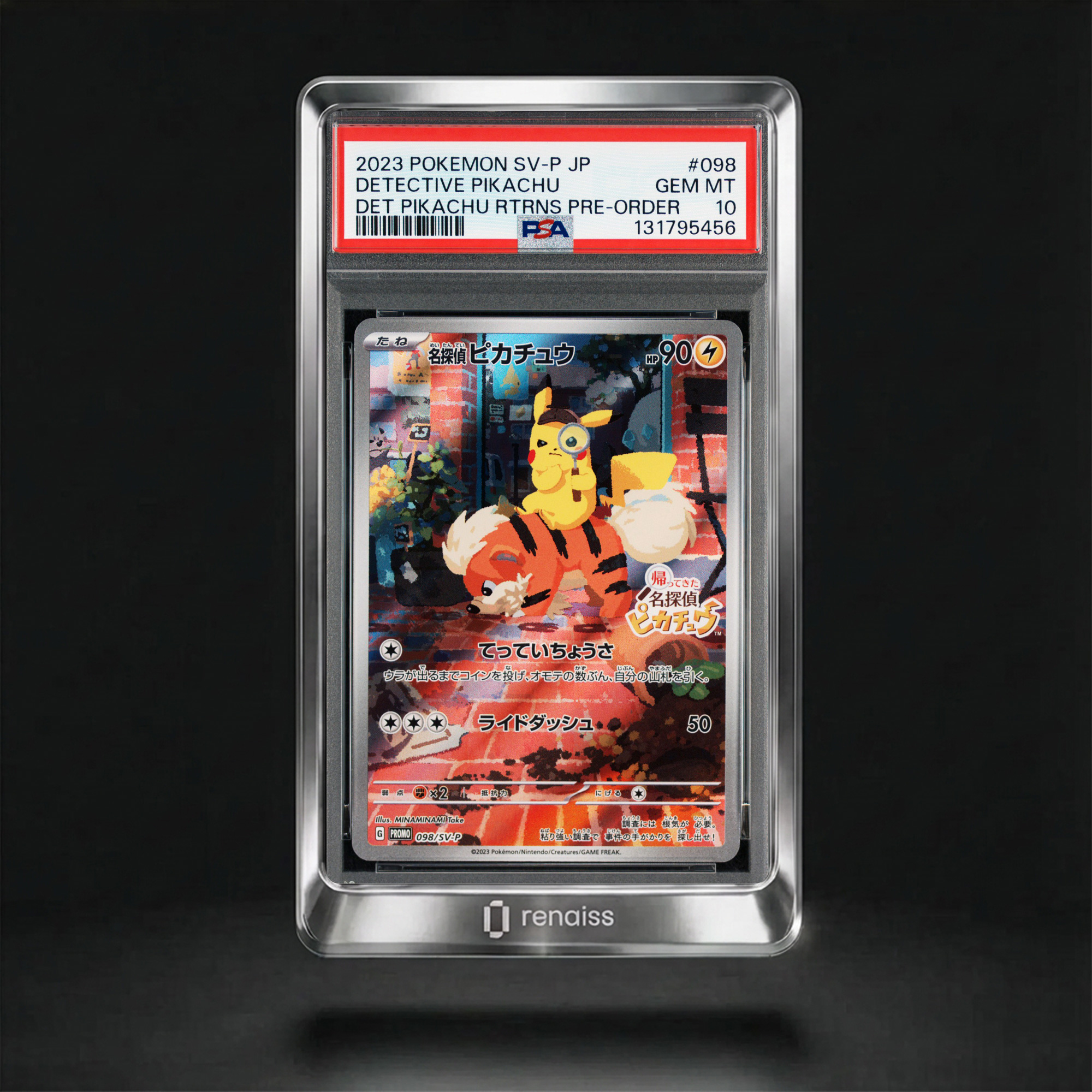 PSA 10 Gem Mint 2023 Pokemon Japanese Sv-P Promo 098 Detective Pikachu