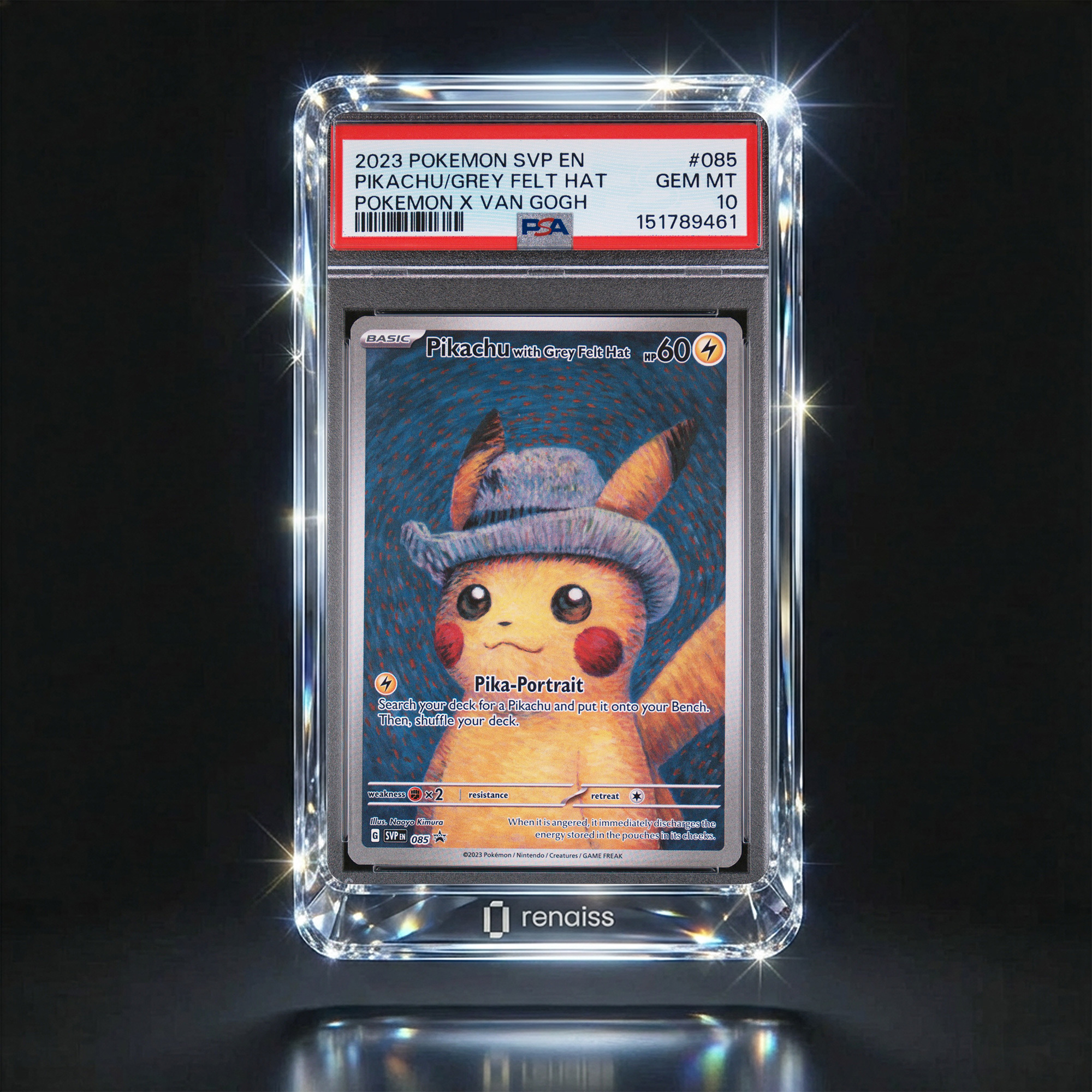 PSA 10 Gem Mint 2023 Pokemon SVP Black Star Promos 085 Pikachu with Grey Felt Hat