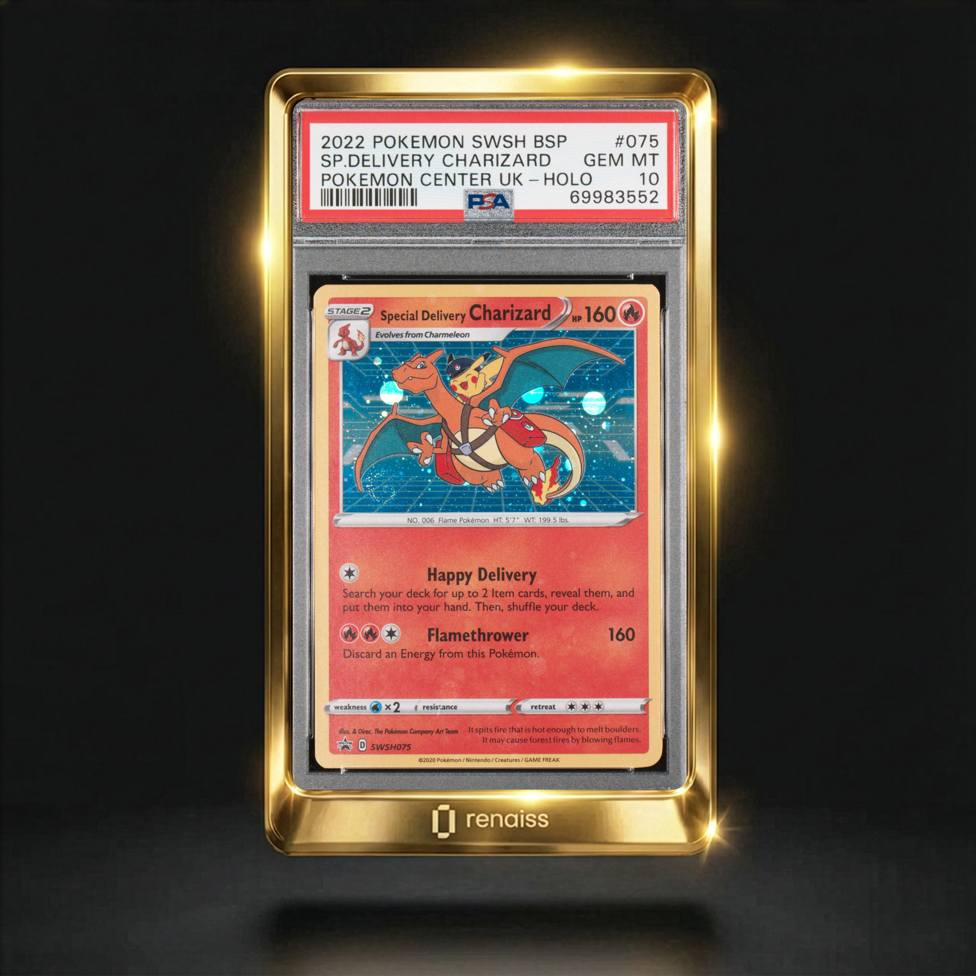 PSA 10 Gem Mint 2022 Pokemon Swsh Black Star Promo 75 Sp.Delivery Charizard